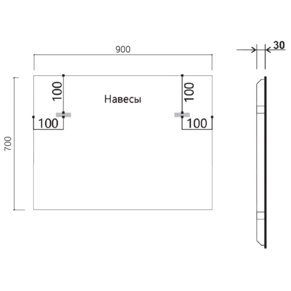 зеркало 90х70 см vincea vlm-3vn900