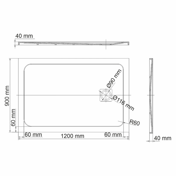 душевой поддон из искусственного камня wasserkraft neime 120х90 19t07 цвет черный матовый