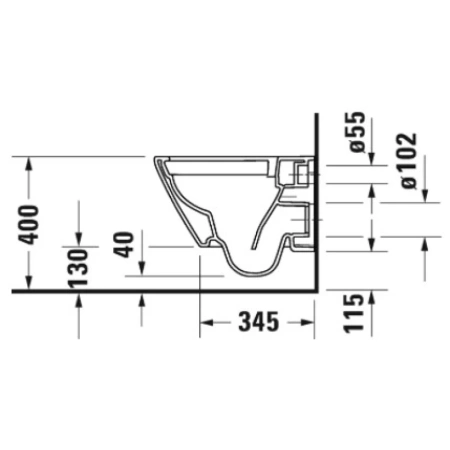 унитаз подвесной безободковый duravit d-neo 2587090000 без сиденья, цвет белый.