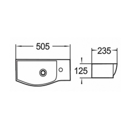 раковина подвесная 50 см ceramalux 7947cl белая