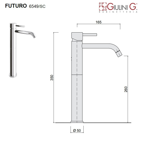 смеситель для раковины giulini futuro hi золото f6549/sco высокий