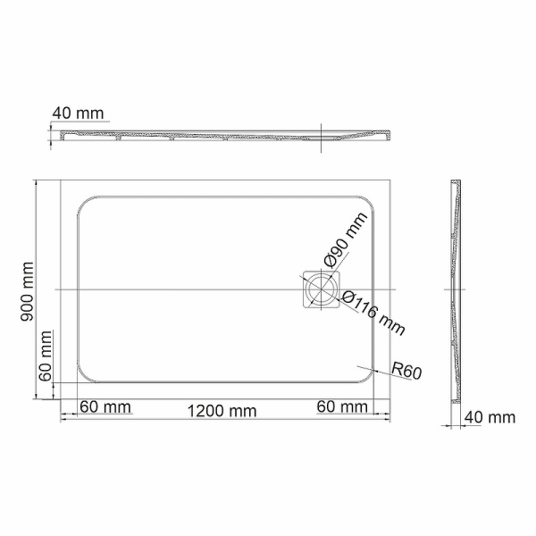 душевой поддон из искусственного камня wasserkraft rhin 120x90 44t07 цвет белый матовый