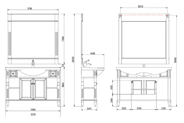 зеркало migliore kantri 26747 антрацит