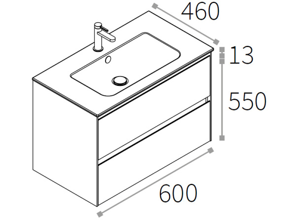 тумба под раковину berloni bagno way block 60 wakbs2cedic 101 подвесная, цвет ceramica lucido