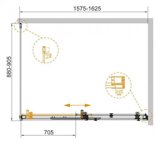 душевой уголок 160x90 cezares stylus-soft-ah-1-160/90-c-cr прозрачное