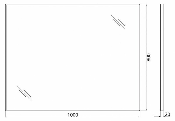 зеркало belbagno spc 100 spc-al-1000-800 nero черное