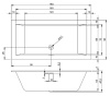 акриловая ванна riho rething cubic 180x90 см, заполнение через перелив, белая глянцевая, br09c0500000000