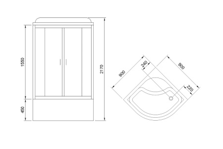 душевая кабина royal bath rb 90bk6-wt