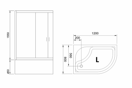 душевой уголок royal bath rb 8120bk-t-l