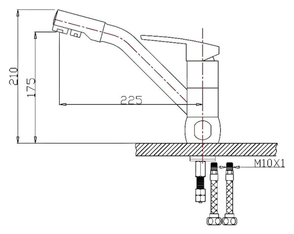 смеситель для кухни zorg sanitary zr 400 kf-12 черныйметал