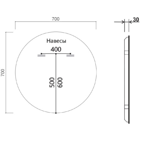 Зеркало 70х70 см Vincea VLM-3DE700