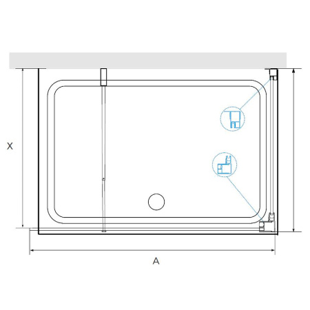 душевой уголок rgw walk in wa-005-1b 120x80 351005128-14 профиль черный стекло прозрачное