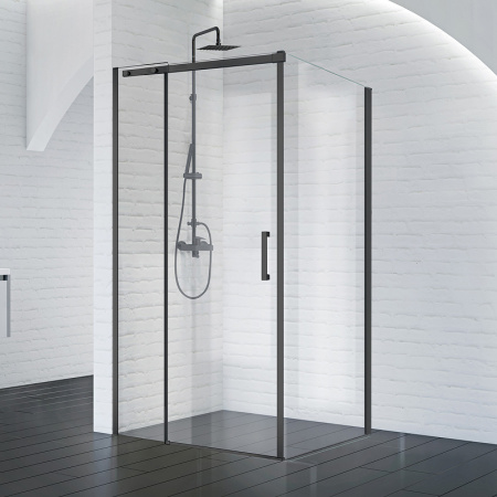 душевой уголок belbagno acqua 120х90 acqua-ah-1-120/90-c-nero профиль черный стекло прозрачное