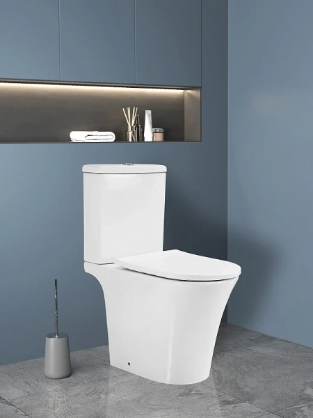 унитаз компакт azario vise az-1343bt напольный, безободковый, с бачком и сиденьем микролифт, 64х36.5х82 см, белый