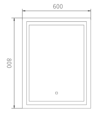 Зеркало Haiba 60 HB660 с подсветкой с сенсорным выключателем