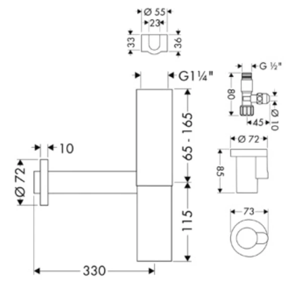 сифон для раковины набор hansgrohe flowstar 52120000