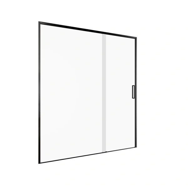 душевая дверь в нишу aquanet pleasure evo ae65-n160-bt профиль матовый черный, стекло прозрачное