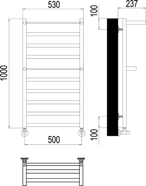 полотенцесушитель водяной terminus хендрикс п10 500x1000 4670078529824