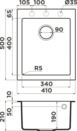 мойка кухонная omoikiri bosen 41a-wh белая