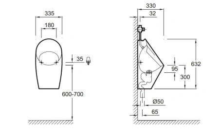 писсуар подвесной jacob delafon patio e1545-00