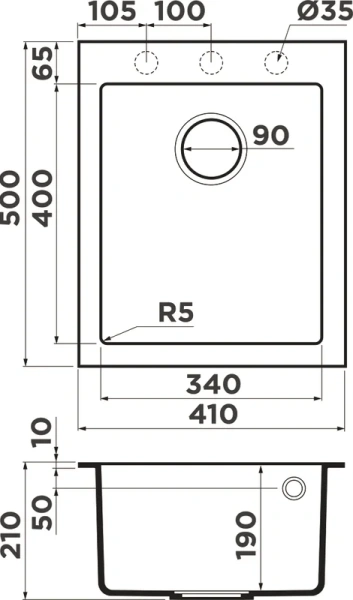 мойка кухонная omoikiri bosen 41a-gb графит