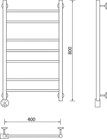 полотенцесушитель электрический маргроид вид 10 10-8040-257l 80x40 l