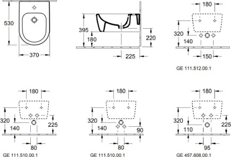 биде подвесное villeroy & boch avento 54050001 alpin