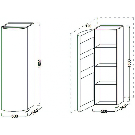 шкаф пенал jacob delafon presquile 50 l eb1115g-n21 подвесной cерый титан 423165