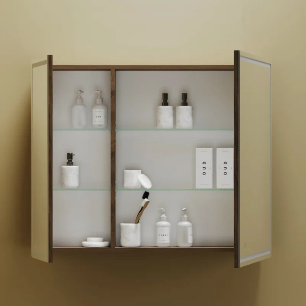 зеркало-шкаф sancos mirror 90 с подсветкой, дуб чарльстон