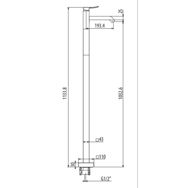 смеситель для раковины напольный gattoni ely 8809/88c0 хром