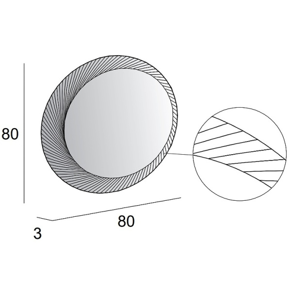 зеркало cezares со встроенной led подсветкой 45053 80x80