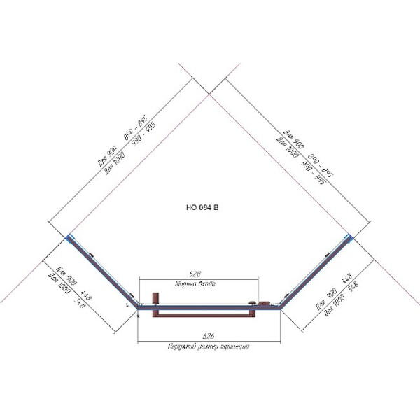 душевой уголок rgw hotel ho-084 90х90 350608499-21 профиль хром стекло матовое-сатинат