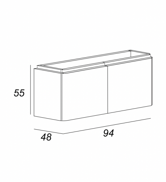 тумба под раковину 94 cezares stylus 55229, цвет grigio nuvola