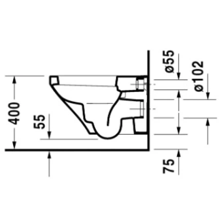 унитаз подвесной безободковый duravit durastyle 45520900a1 с сиденьем микролифт, цвет белый