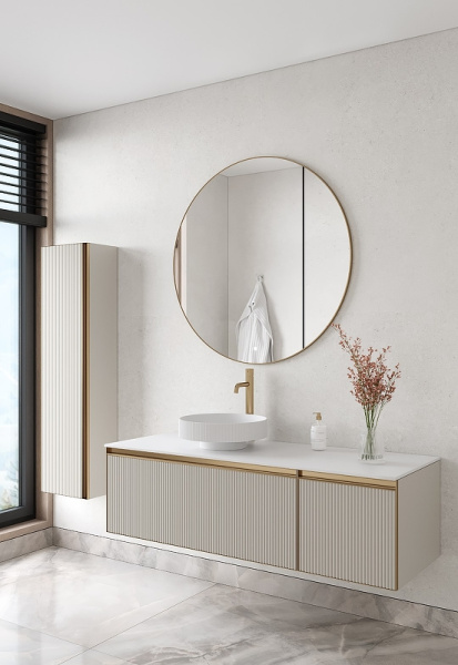 шкаф пенал boheme armadi art quatro 35 791-cm-rib-mg подвесной кашемир профиль золото матовое