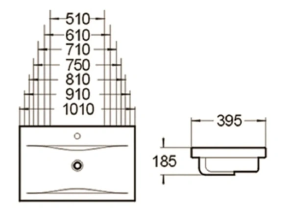 раковина santiline sl-2101(50) врезная сверху