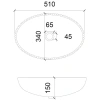 раковина 51x34 см abber glas ak2304