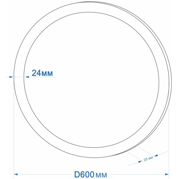 зеркало 60х60 см тоннельное освещение континент infinity zlp1017