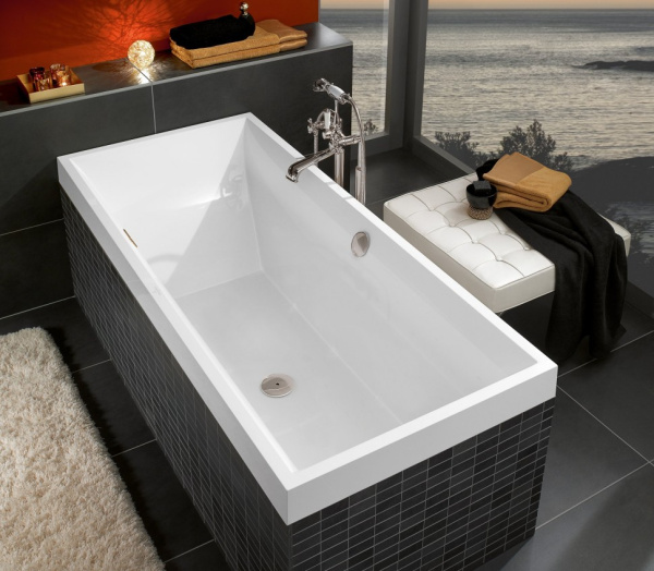 квариловая ванна villeroy&boch squaro ubq180sqr2v-01 180x80 см