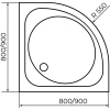 душевой поддон из стеклопластика rgw smc/r w 80x80 57350488-01 белый