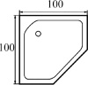 акриловый поддон для душа wemor penta 100x100x14 p 10000003090 белый