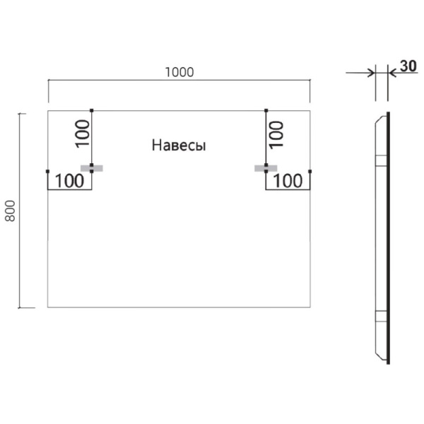 зеркало 100х80 см vincea vlm-3vn100-2