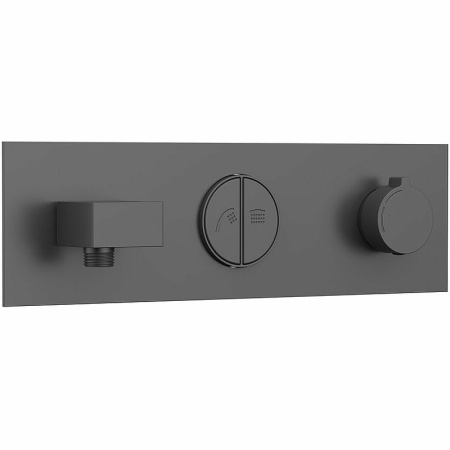 душевая система vincea inspire vsfw-422ti2gm с термостатом вороненая сталь