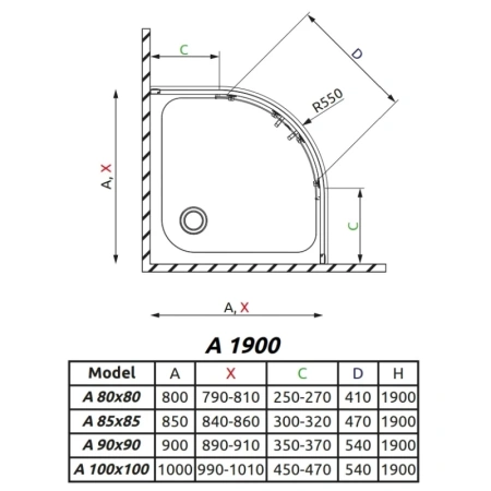 душевой уголок radaway premium plus a 80×80 30413-01-02n матовое