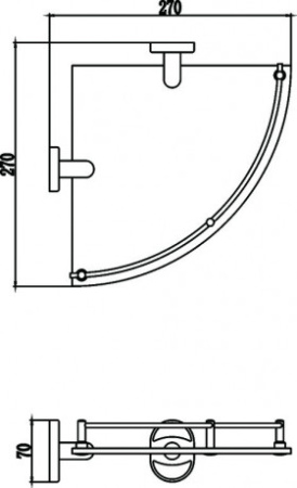 полка угловая 27х27 см savol 70 s-007073