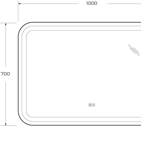 Зеркало 100x70 Cezares Stylus CZR-SPC-STYLUS-1000-700-TCH-WARM