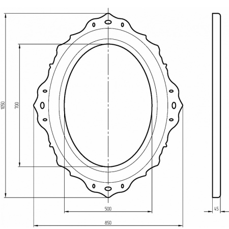 Зеркало Migliore CDB 105х85 24962 Слоновая кость с золотом