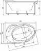 акриловая ванна aquatek бетта 150x95 l bet150-0000041 без гидромассажа с фронтальной панелью с каркасом (вклеенный) со слив-переливом