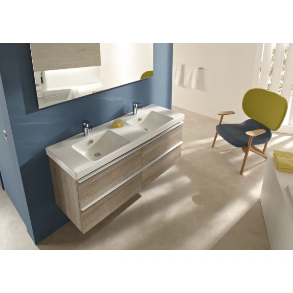 раковина подвесная 140 см jacob delafon odeon up e4779-00, двойная, цвет белый