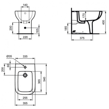 биде напольное ideal standard i.life a t472001